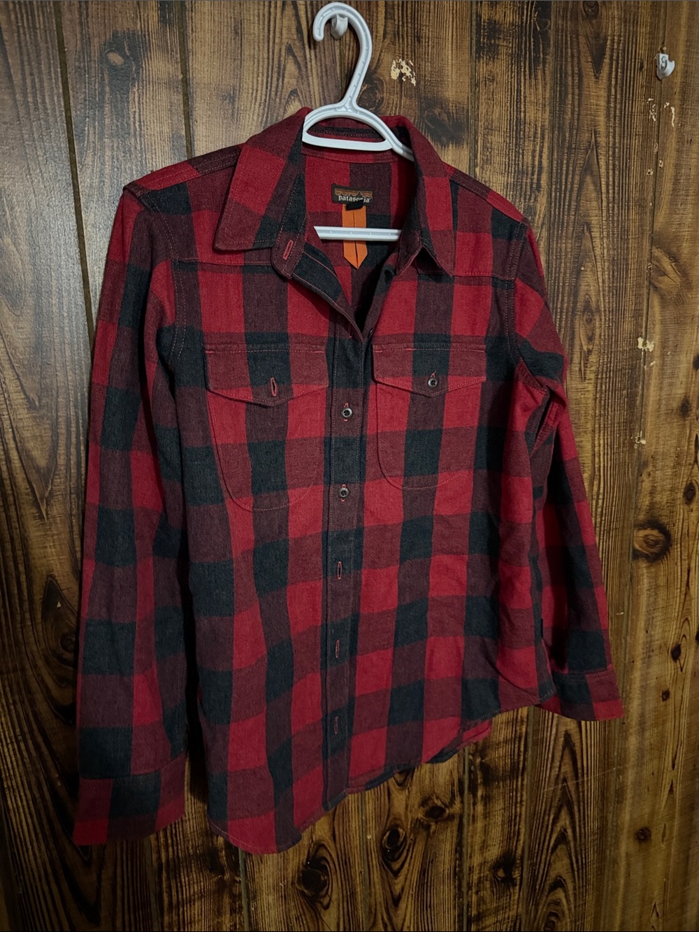 Patagonia Red and Black Buffalo Plaid Button-Up Shirt